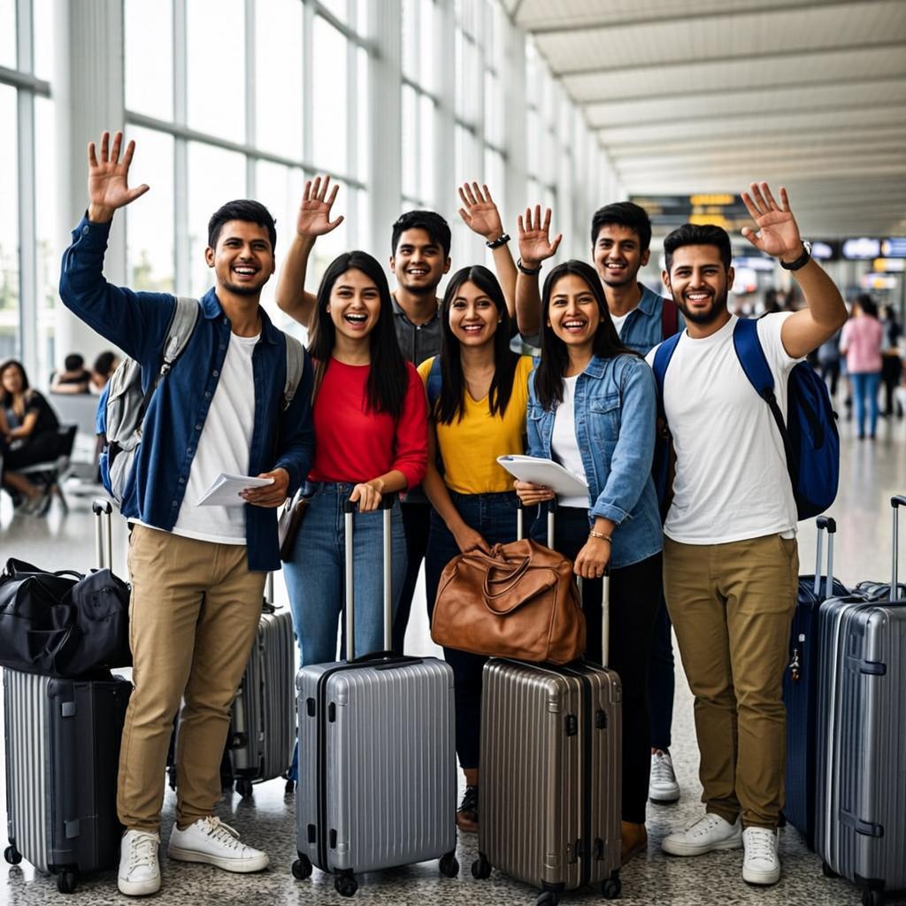 A2 Abroad students departing from Dhaka airport to study abroad