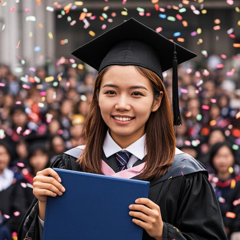 A2 Abroad student at overseas university graduation ceremony